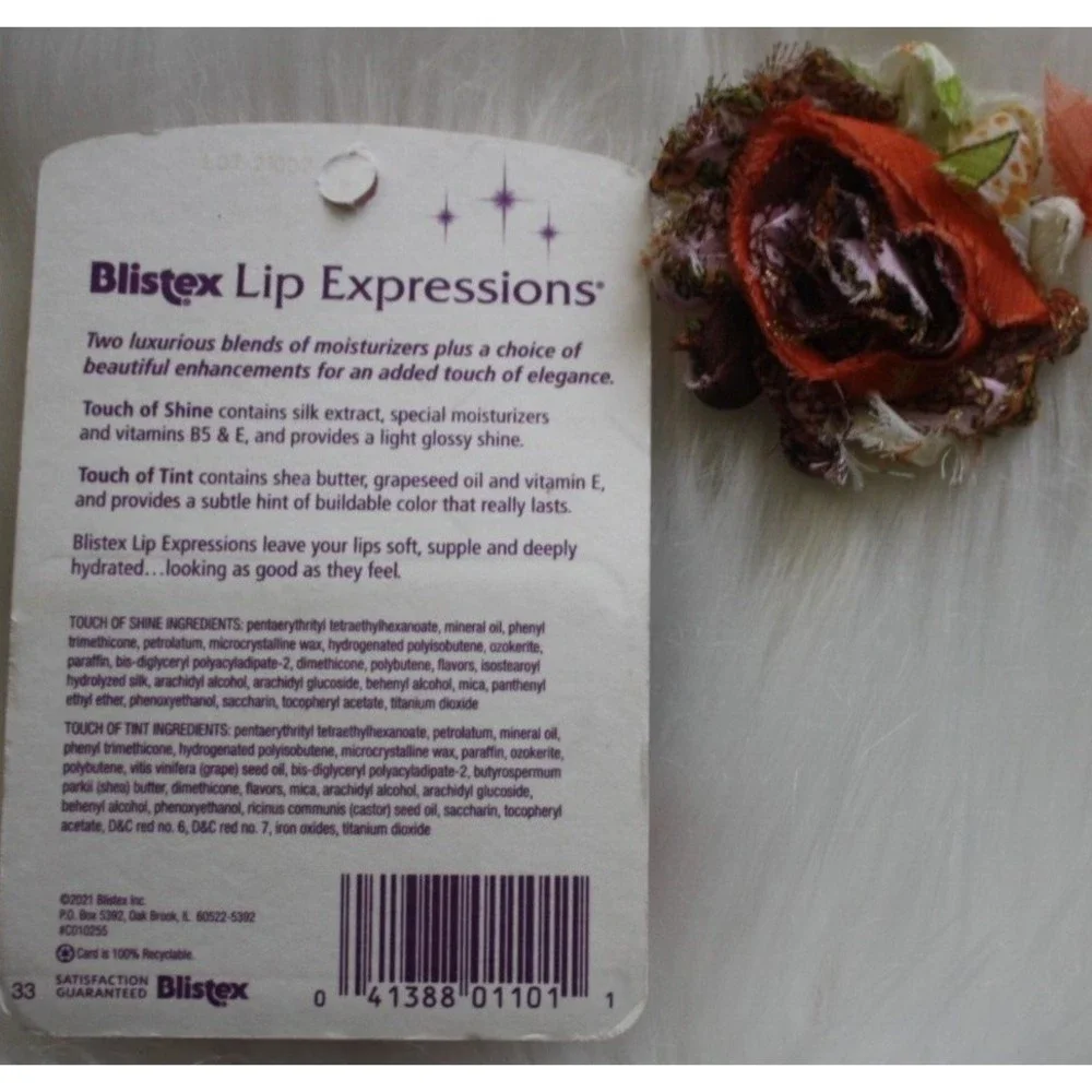 Blistex Lip Expressions Touch of Shine + Touch of Tint with Mirror 2Ct .13 Oz.